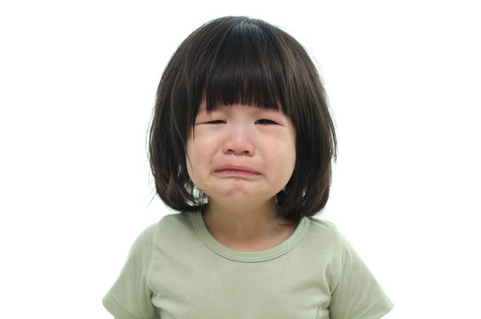 Close up of cute asian baby crying