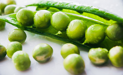 Fresh peas on