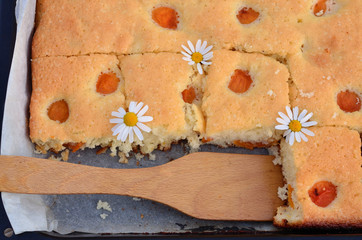 Apricot pie and chamomile