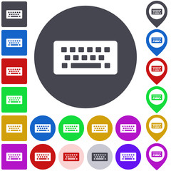 Wireless keyboard icon, button, symbol set