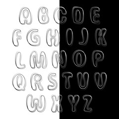 Set of black and white letters. Alphabet for your Design
