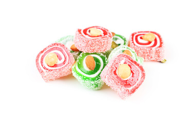 Tasty turkish delight isolated on white