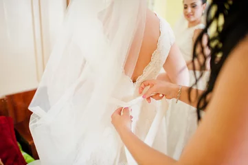 Foto op Plexiglas bridesmaid wear ribbon at  bride dress © AS Photo Family