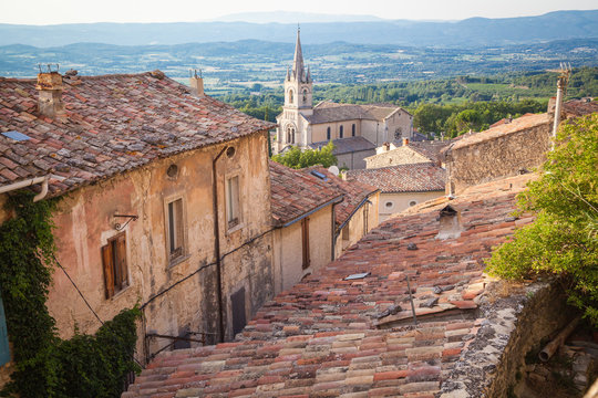 View over the roofs of Bonnieux, a small village in Provence