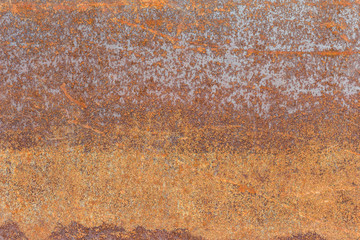 Old sheet metal plate full of rust