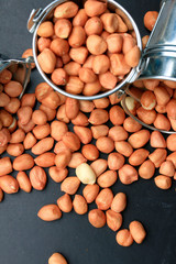 Peanut on black background