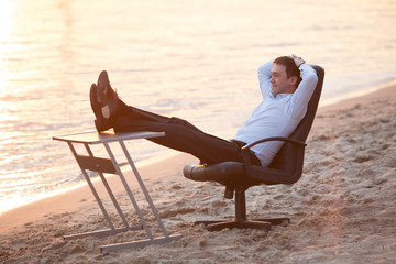 Fototapeta premium Business on the beach