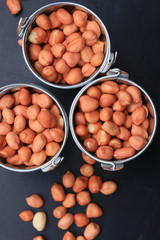 Peanut on black background