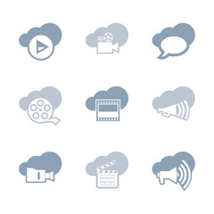 Media and video icon set 