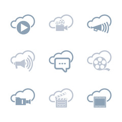 Media and video icon set 