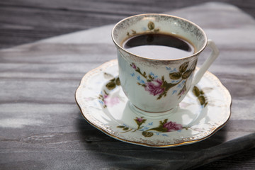 Cup of coffee on a marble table