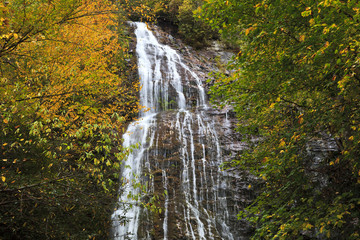 Mingo Falls near Cherokee, North Carolina in the fall