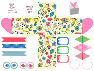 Gift box template  party set