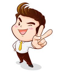 office man victory action
