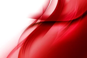 Papier Peint photo Vague abstraite Red Abstract Waves Art Composition Background