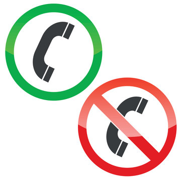 recommend clip art: Call permission signs set