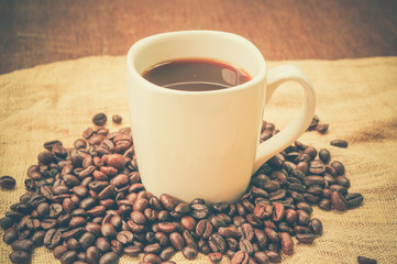 Coffee with filter effect retro vintage style