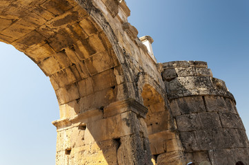 The ruins of the ancient city of Hierapolis, Detail, Turkey