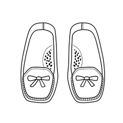 Hand drawn pair of kids shoes