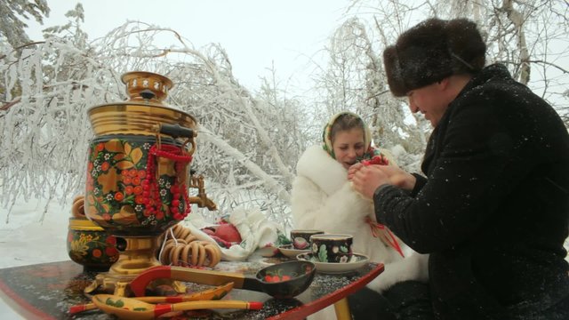 Tea In The Winter Forest