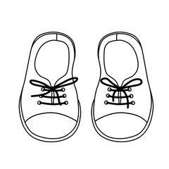Fototapeta premium Hand drawn pair of kids shoes