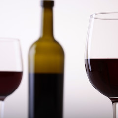 Bottle and two glasses