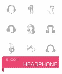 Vector headphone icon set