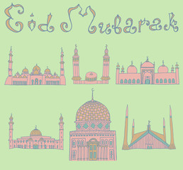doodles of mosques