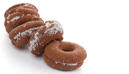 fRESH TASTY COOKIES ISOLATED ON WHITE BACKGROUND