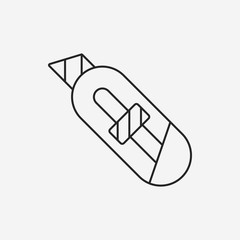 Utility knife line icon