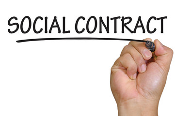 hand writing social contract - 88094905