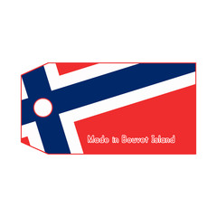 vector illustration of Bouvet Island flag on price tag with word