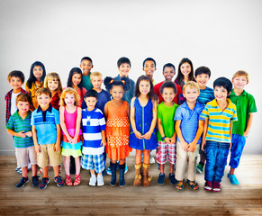 Kids Children Diversity Happiness Group Concept