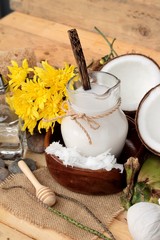 Coconut and milk , oil coco for organic healthy food and beauty