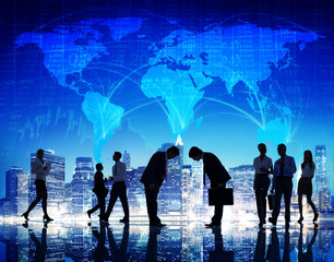 Fototapeta premium Business Global Cityscape Architecture Building Business Metropo