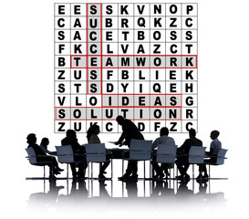 Success Crossword Puzzle Words Achiement Game Concept