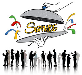 Customer Service Quality Platter Sketch Drawing Concept