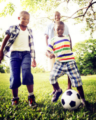 Fototapeta premium African Family Happiness Holiday Vacation Activity Concept