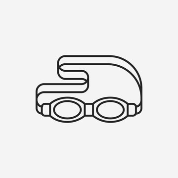 recommend clip art: Goggles line icon