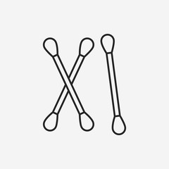 Cotton swabs line icon