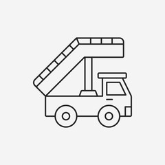 Fototapeta premium Airport stairs line icon