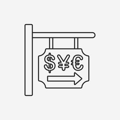 money exchange line icon