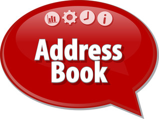 Address book Business term speech bubble illustration