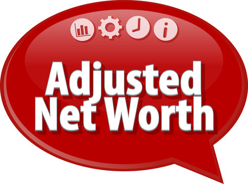 Adjusted Net Worth Business Term Speech Bubble Illustration