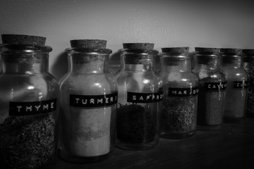Black and White Spice Jars