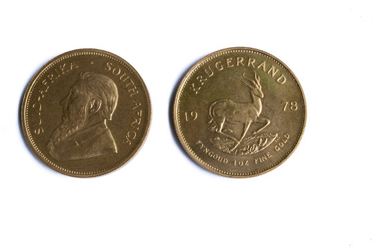 Front and Back Isolation of a 1 Oz Krugerrand Gold Bullion Coin