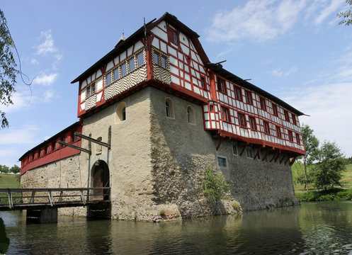 Moated castle in Hagenwil, Switzerland