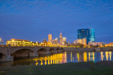 Indianapolis skyline and the White River