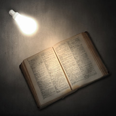 Book and light bulb