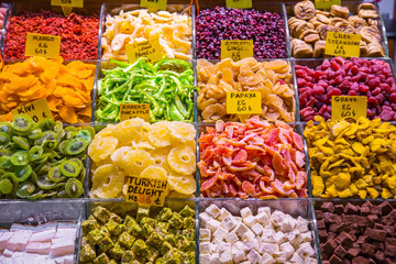 Counter with dried fruit, the Grand Bazaar, Istanbul